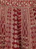 Dark Red Georgette Floral Designed Bridesmaid Lehenga