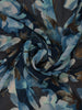 Navy Blue Floral Printed Georgette Saree