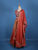 Rust Red Floral Designed Satin Lehenga