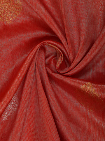 Rust Orange Zari Woven Kanchipuram Silk Saree - Diadem