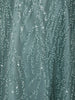 Turquoise Green Net Sequins And Beads Embroidery Party Wear Gown