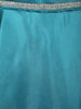 Teal Green Solid Design Organza Party Wear Gown - Diadem