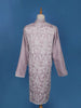 Lavender Floral Embroidery Raw Silk Kurta Set With Pant