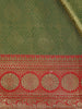 Green Floral Designed Banarasi Silk Saree