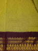 Parrot Green Floral Design Cotton Saree - Diadem