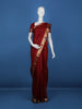 Burgundy Floral woven Silk Saree - Diadem