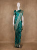 Peacock Green Floral Designed Bridal Banarasi Silk Saree - Diadem