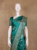 Peacock Green Floral Designed Bridal Banarasi Silk Saree - Diadem