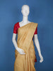 Beige Golden Zari Woven Kanchipuram Silk Saree