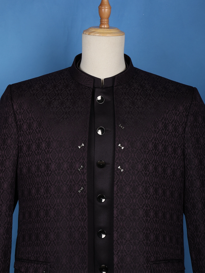 Black Diamond Embroidery Men's Suit - Diadem