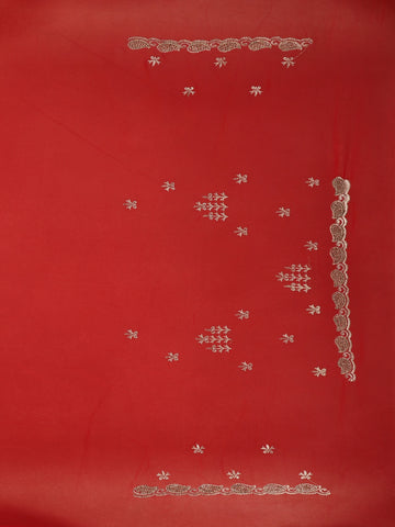 Red Paisley Embroidery Georgette Fancy Saree - Diadem