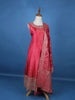 Pink Panel Anarkali Tissue Silk Salwar suit - Diadem