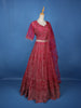 Pink Net Sequins And Floral Embroidery Bridesmaid Lehenga