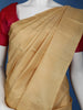Beige Golden Zari Woven Kanchipuram Silk Saree