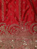 Red Floral Weave and Stone Work Banarasi Silk Saree - Diadem