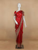 Red Floral Weave and Stone Work Banarasi Silk Saree - Diadem