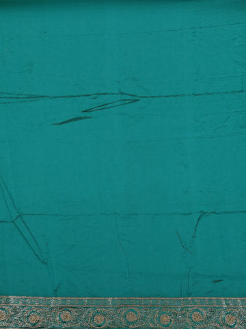 Peacock Green Floral Designed Bridal Banarasi Silk Saree - Diadem