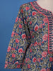 Blue Floral Design Printed Cotton Salwar Suit - Diadem