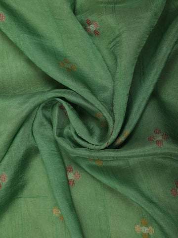 Green Floral Designed Raw Silk Saree - Diadem