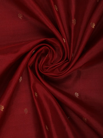 Burgundy Floral woven Silk Saree - Diadem