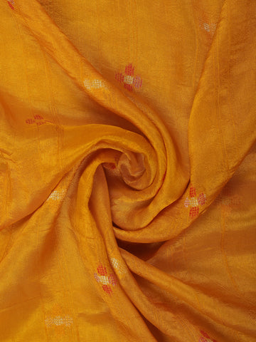 Yellow Floral Designed Raw Silk Saree - Diadem