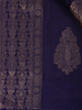 Dark Blue Floral Woven Pure Kanchipuram Silk Saree - Diadem