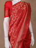 Red Floral Woven Banarasi Silk Saree - Diadem