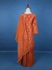 Orange Floral Designed Banarasi silk Salwar Suit - Diadem