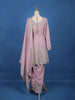 Light Pink Floral Designed Georgette Salwar Suit - Diadem