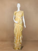Light Yellow Floral Prints Semi Tussar Silk Saree