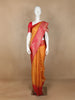 Orange Semi Tussar Silk Solid Designed Saree - Diadem