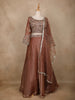 Coral Floral Embroidered Organza Bridesmaids Lehenga - Diadem