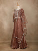 Coral Floral Embroidered Organza Bridesmaids Lehenga - Diadem