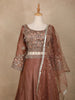 Coral Floral Embroidered Organza Bridesmaids Lehenga - Diadem