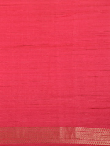 Orange Semi Tussar Silk Solid Designed Saree - Diadem