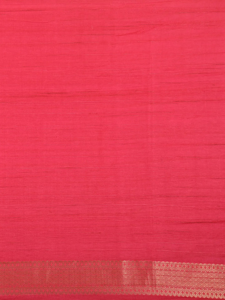 Orange Semi Tussar Silk Solid Designed Saree - Diadem