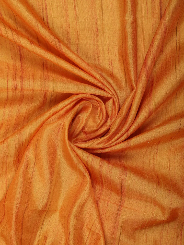 Orange Semi Tussar Silk Solid Designed Saree - Diadem