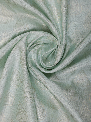 Pastel Green Floral Woven Pure Kanchipuram Silk Saree - Diadem