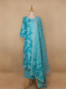 Sky Blue Floral Designed Cotton Salwar Suit - Diadem