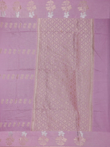 Lavender Floral Design Silk Cotton Saree - Diadem