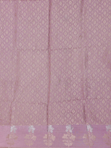 Lavender Floral Design Silk Cotton Saree - Diadem