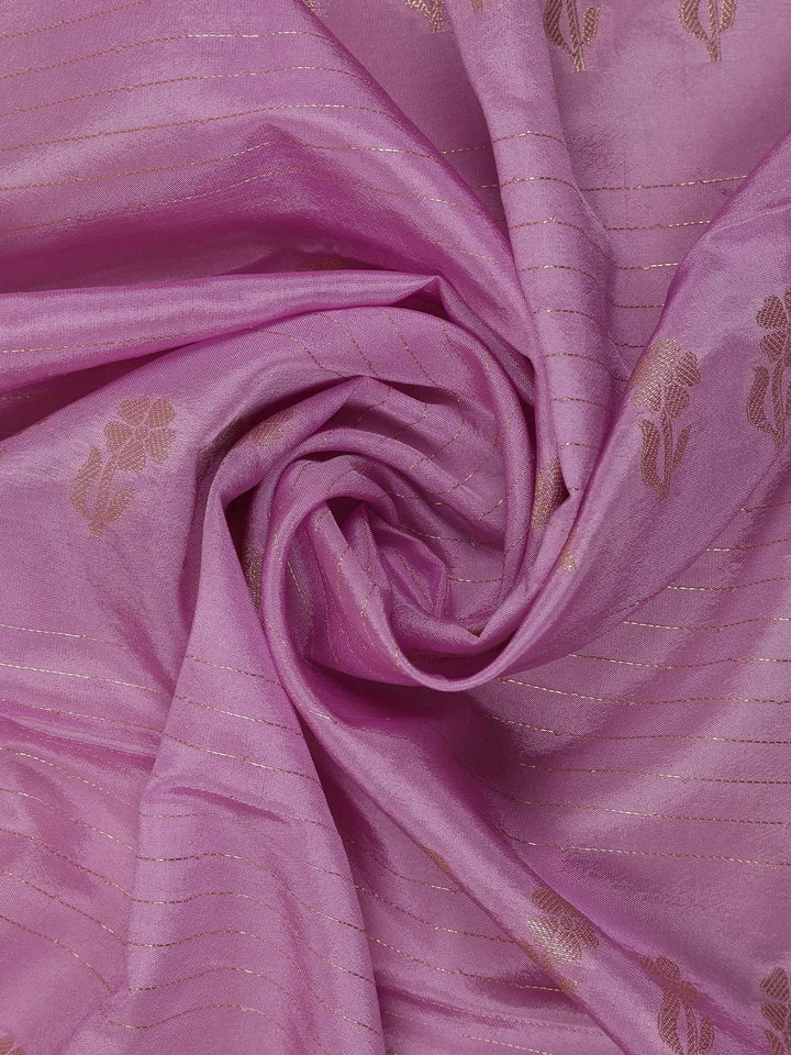 Lavender Floral Design Silk Cotton Saree - Diadem