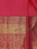 Bright Pink Floral Zari Woven Kanchipuram Silk Saree
