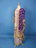 Dark Purple Crepe Anarkali Palazzo Salwar Suit - Diadem