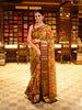 Deep Maroon Floral Printed Design Crepe Silk Casual Wear Saree with Contrast Zari Border