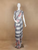Pale Grey Floral Designed Cotton Saree