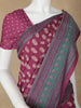 Dark Red Floral Designed Cotton Saree - Diadem