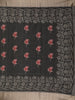 Black Semi Tussar Silk Floral Designed Saree