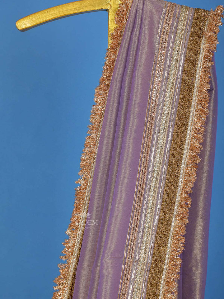 Lavender Party Wear Tissue Saree - Diadem