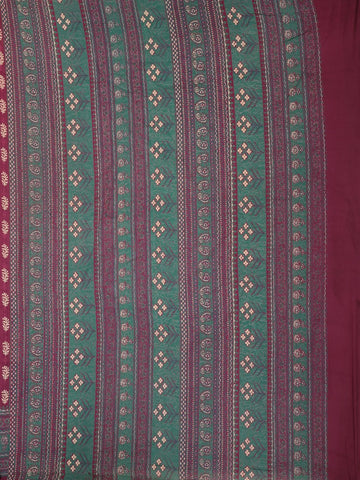Dark Red Floral Designed Cotton Saree - Diadem
